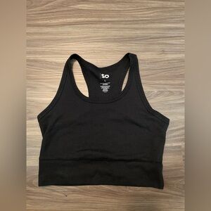 SO Black Waffle Knit Crop Top size L